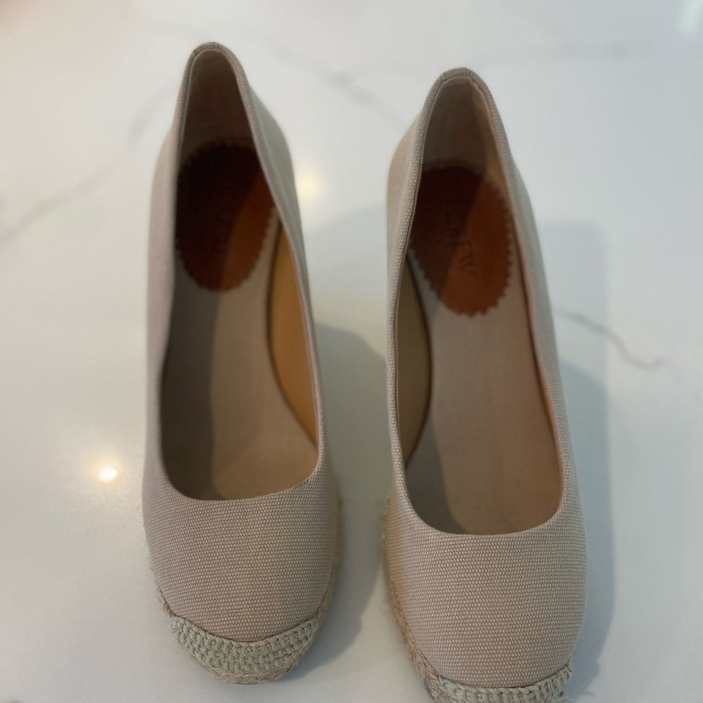 J. Crew Canvas espadrille wedges 6.5
